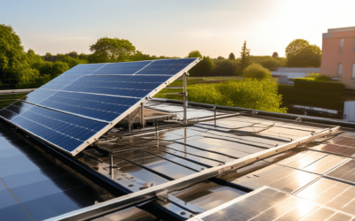 Zonnepanelen op een plat dak